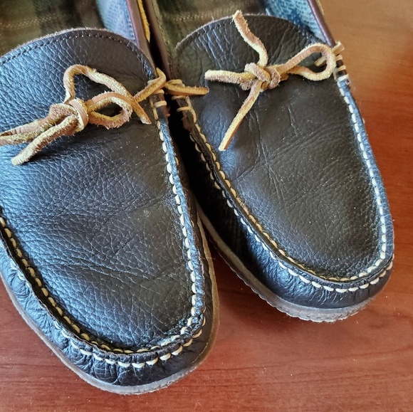 L.L. Bean Brown Leather Slippers Size 11 - Picture 3 of 7
